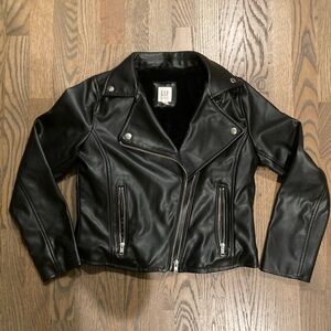 Gap sz XL faux fur lined moto jacket